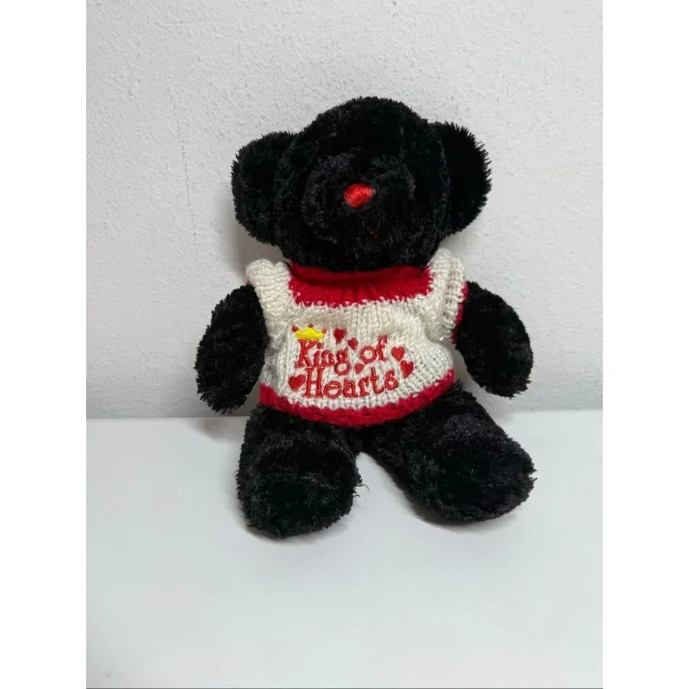 Dan Dee Black Bear Plush Stuffed Red Nose 